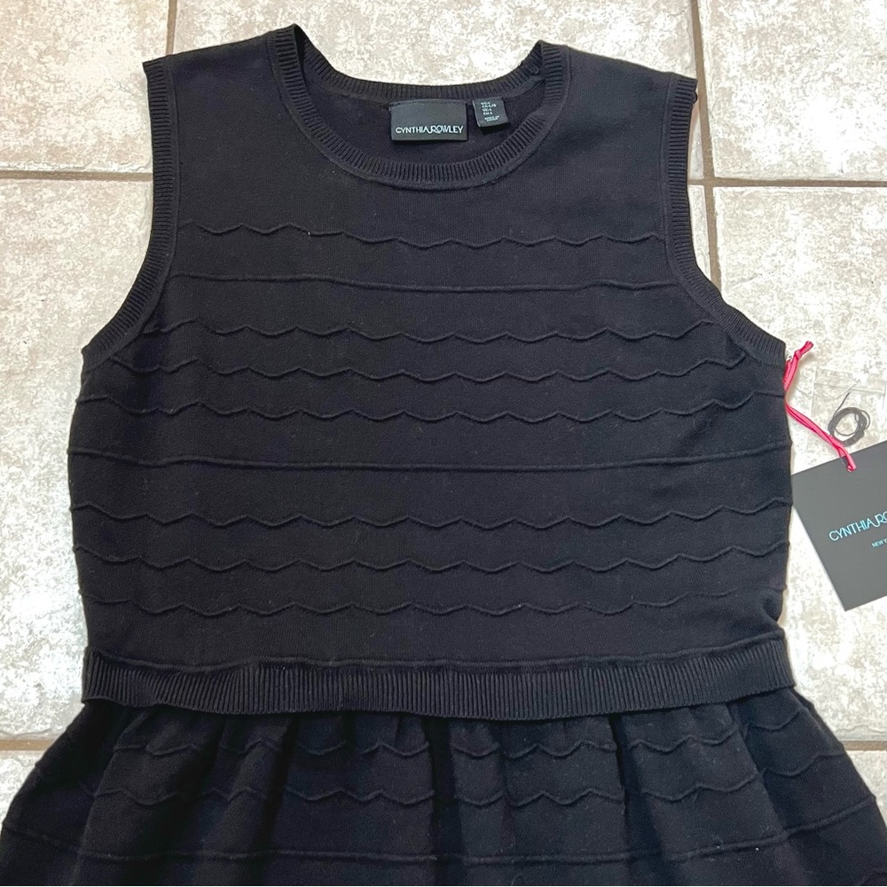 NWT Cynthia Rowley Black Sleeveless Knit Sweater Dress - Picture 6 of 13